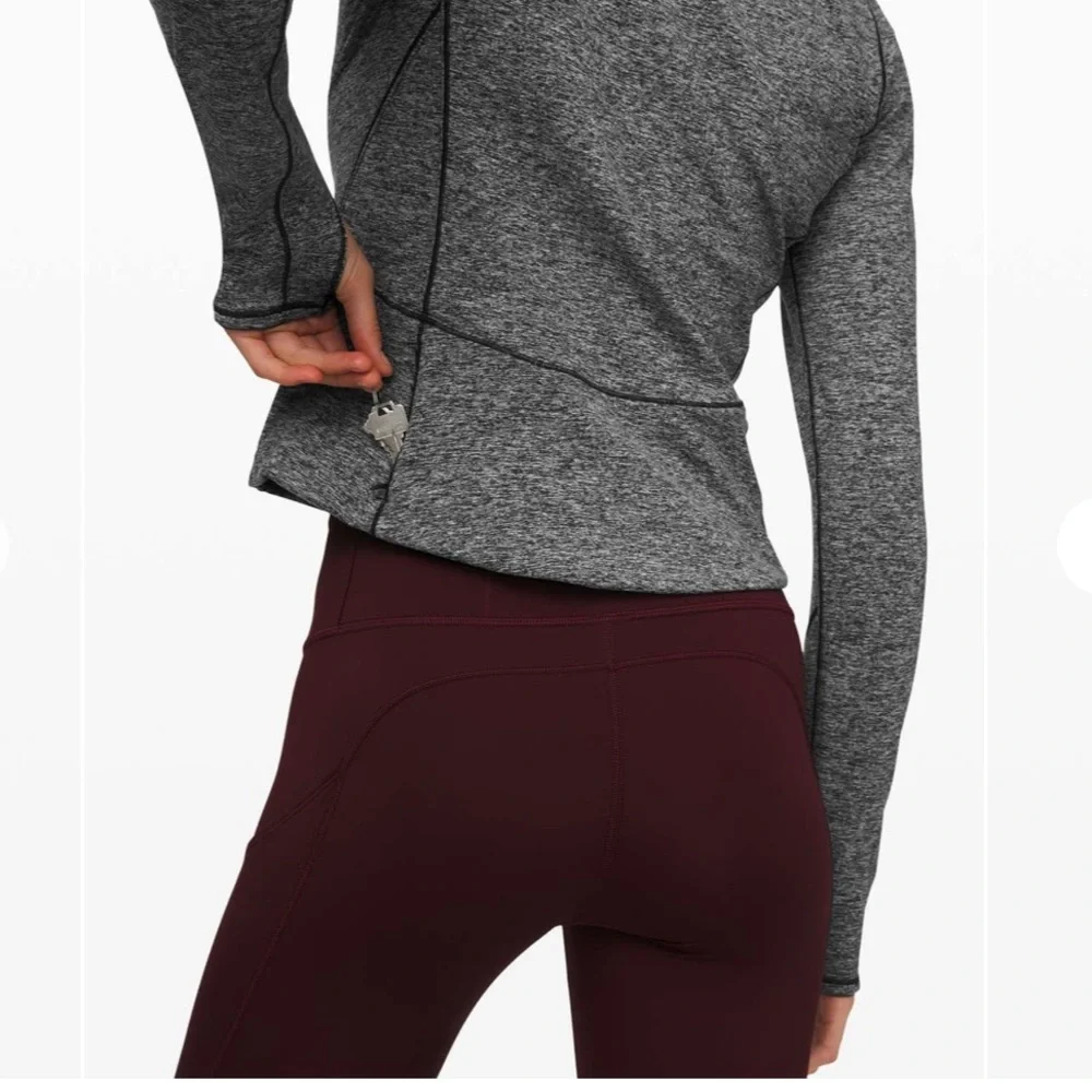 Lululemon Always Alert 1/2 Zip - Heathered Black - Size 6 - Picture 13 of 15